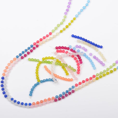 4mm Natural Round Stone Beads Gemstone Beading Loose Gemstone Beads DIY Smooth Beads for Bracelet Necklace Earrings Jewelry Making (4mm Stone Bead...