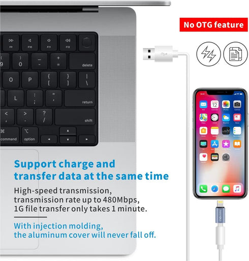 2Pack 30W USB C to Lightning Adapter Type C to Lighting Converter, Type C to iPhone Adaptor - Compatible with iPhone 14 13 12 Pro Max, with Silico...