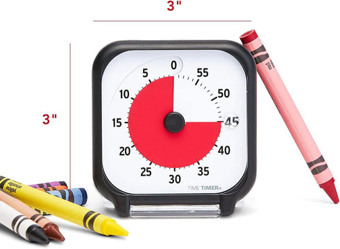 Time Timer 3 inch Visual Timer — 60 Minute Kids Desk Countdown Clock with Dry Erase Activity Card and Desktop App Access — for Kids Classroom, Hom...