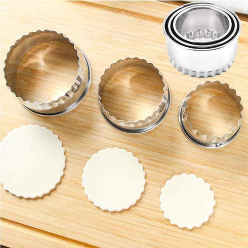 Cookie Cutters - Biscuit Cutters/Stainless Steel Dumpling Cutters/Cake Pastry Cutters/Cake Cookie Scone Cutters Molds stamps for Cooking Baking (3...