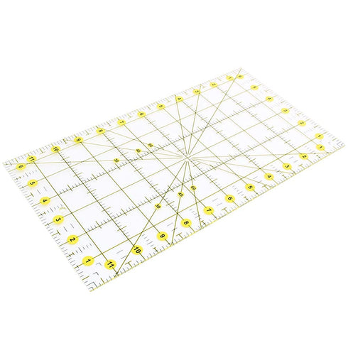 AUTOTOOLHOME Quilting Ruler Acrylic Quilters' Ruler for Easy Precision Cutting Fabric Paper, 6.5" x 12" for Quilting, Sewing & Crafts Template...