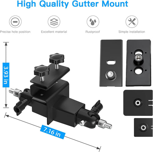 HOLACA 2-in-1 Weatherproof Gutter Mount for Stick Up Cam/Pro Solar Panel, Spotlight Cam Pro Battery and Stick Up Cam Plus Battery Outdoor Mount Ac...