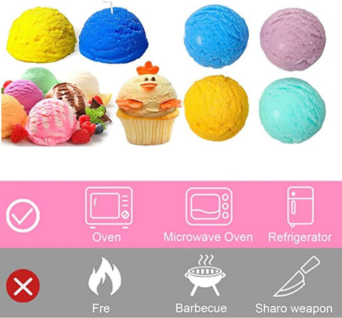 3 PCS 3D Ice Cream Ball Shape Silicone Molds Semi Sphere Mold Cookie Pastry Mold for Chocolate Pudding Dome Mousse Fondant Cake Decoration DIY Cla...
