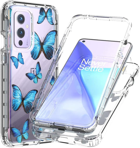 Case for OnePlus 9 Case, for OnePlus 9 5G Clear Case for Girls, Soft TPU 360 Full Body Shockproof Hybrid Bumper Crystal Clear Phone Case Cover for...