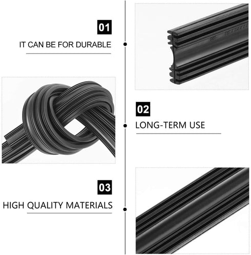 25 Inch 10Pcs Windshield Wiper Refills Replacement - Automotive Replacement Windshield Wiper Blades Refill Strips - Windscreen Boneless Wiper blad...