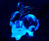 Garden Deco Glow in The Dark Blue Gloden RABIT Hand Blown Art Glass Figurine Ornament Sculpture s...