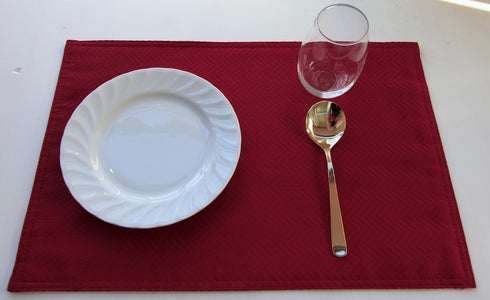 Red Placemats Set of 4, Double Layered Burgundy Place mats for Dining Table, Cranberry Waterproof Table Mats for Kitchen Table for Fiesta, Dinner,...