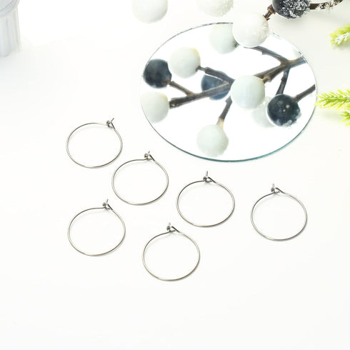 6pcs 20G Small Pure Titanium Earring Hoops DIY Beaded Earrings Findings Components for Jewelry Making 20mm, Hypoallergenic Beading Hoop Earring Ma...