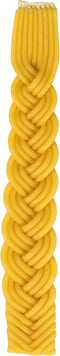 Ner Mitzvah Braided Beeswax Havdalah Candle - Wide Rounded Chevron Braid - 12" Hand Dipped Bees Wax Braided Candle - Shabbat Judaica Gift...