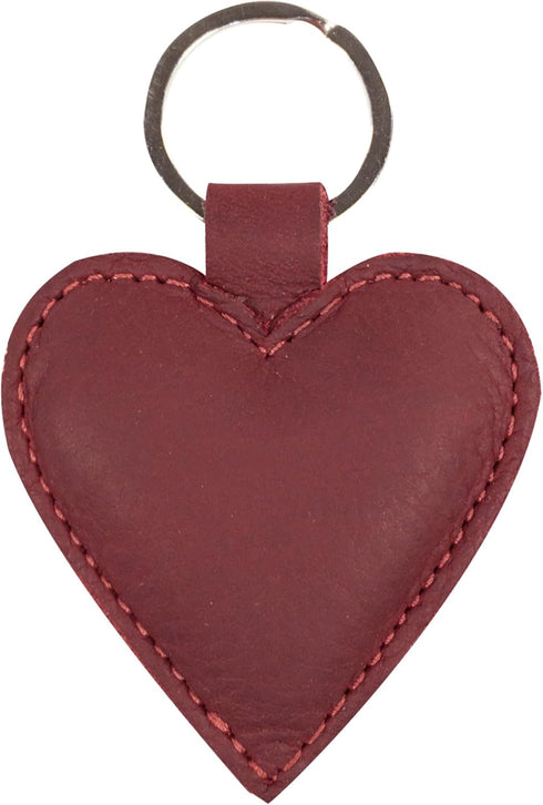 Hide & Drink, Heart-Shape Keychain, Key Organizer, Keyring Holder, Cute Accessories, Full Grain Leather, Handmade, Sangria...
