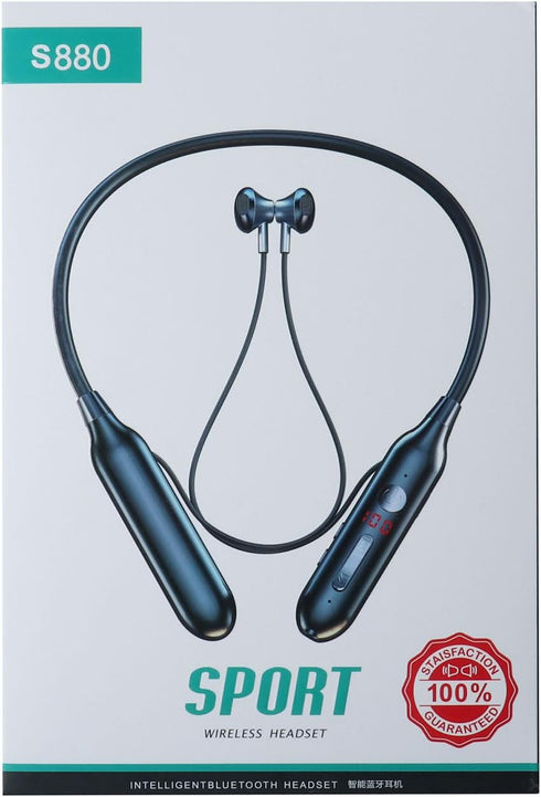 Wireless Bluetooth Neckband Headphone, Ergonomic Hanging Neck Magnetic Attraction Earphone with TF Port, Sports Foldable Headset with Voice Contro...