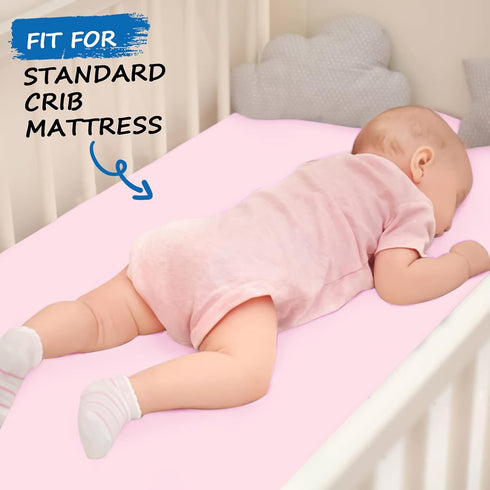 Crib Sheets Girl, Baby Crib Sheets for Standard Crib Mattress & Toddler Bed Mattress, Snug Fit Breathable Soft Fitted Crib Sheet (28''x 52''x 8'')...