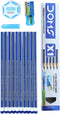 Doms X1 X-Tra Super Dark Pencils 1 Pack - 10 Pencils - 1 Eraser + 1 Sharpner + 1 Protection Cap Free...