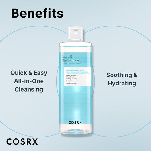 COSRX Low pH Niacinamide Micellar Cleansing Water (13.52fl.oz/400ml)...
