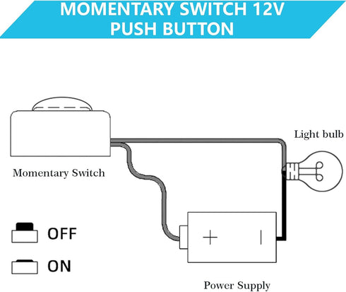 5pcs 12V/24V Mini Momentary Push Button ON/Off Switch, Surface Mount, Easy Installation for Electronic Experiment, Industrial Control, Car Horn, e...