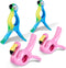 Beach Towel Clips, Sopito Jumbo Size Towel Clips for Beach Chairs Cruise Pool Patio or Daily Use-Secure Hang Seal, Set of 4 (Flamingo Parrot)...