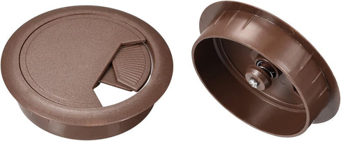 uxcell 2Pcs Cable Hole Cover 2.4 Inch/60 mm ABS Desk Cable Wire Cord Grommet Hole Cover for Office PC Desk Cable Cord Organizer, Brown...
