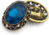 10 pcs Whole Oval Cut Blue Rhinestone Vintage Copper Hollow Metal Shank Sewing Coat Buttons -25mm -1"...