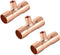 uxcell 3/8-inch X 1/4-inch X 3/8-inch Copper Reducing Tee Copper Pressure Pipe Fitting Conector for Plumbing Supply and Refrigeration 3pcs...