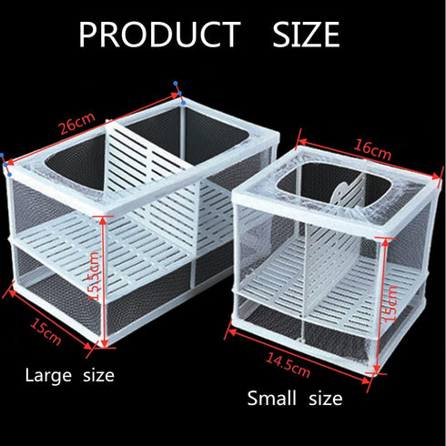 2 Pcs Aquarium Hatchery Net Fish Isolation Box,Nylon Mesh Fish Fry Hatchery Breeder Box Separation Net with Isolation Board...