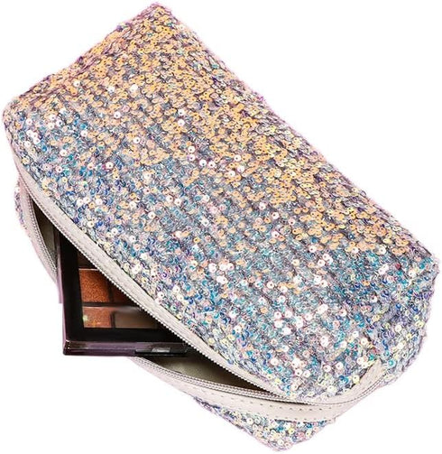 Glitter Sequin Cosmetic Bag Portable Zipper Shine Makeup Zipper Bag Handbag Toiletry Bag Handbag Organizer Bag Travel Accessories...