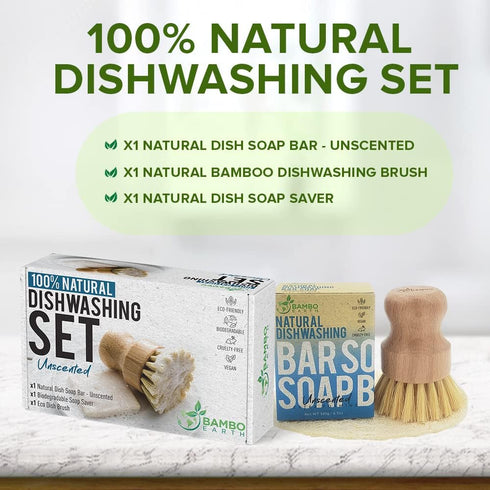 Natural Non-Toxic Dish Washing Block Soap - Dyes And Fragrance Free - Vegan Cruelty-Free Eco-Friendly And Zero Waste Dishwashing Handmade Solid Ba...