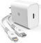 Charger Compatible with iPhone 12/13 iPhone 14 - MFi Apple Certified USB-C to Lightning Cable with Fast Wall Plug (18W) Quick Charging Power Adapt...
