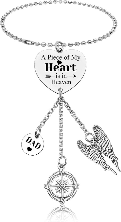 Sympathy Gifts for Loss of Dad Car Hanging Accessories Loss of Father Dad Sympathy Ornament Gift Car Mirror Accessories in Memory of Dad Remembran...