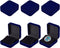 FINGERINSPIRE 6 pcs Blue Velvet Badge Display Box 30mm Lapel Pin Collection Display Holder Square Velvet Brooch Storage Boxes Presentation Display...