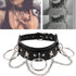 Punk Goth Choker Necklace Adjustable PU Leather Chain Alloy O-Ring Tassel Pendant Choker Vintage Circle Clavicle Collar Halloween Cosplay Costume ...