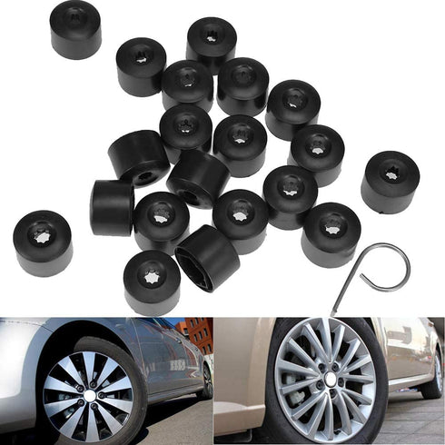 Set of 20 Wheel Bolt Lug Nut Cover Cap with Removal Tool Dismantle Replacement for Wheel 1K0 601 173...