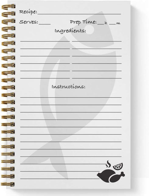 Softcover Sweet Recipes 5.5" x 8.5" Spiral Recipe Notebook/Journal, 120 Recipe Pages, Durable Gloss Laminated Cover, Gold Wire-o Spiral. Made in T...