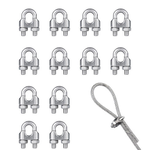 Venforze M2 1/16"inch Wire Rope Clamp 12PCS, 304 Stainless Steel M2 Wire Cable Clamps...