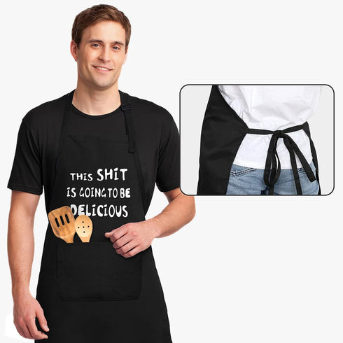 Aprons for Men, Mens Apron, Funny Aprons for Men, Husband Birthday Gift, Perfect for Kitchen Cooking, BBQ, Baking, Gifts for Husband, Father's Day...