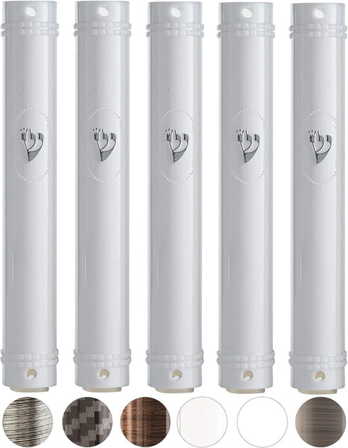 MEZUZAH CASE Holder (shidell) ??? ????? Plastic Semiround Silver shin Waterproof Rubber Cork lot of 5 (White, 15)...