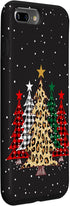 iPhone 7 Plus/8 Plus Merry Christmas Trees with Buffalo Plaid & Leopard Design Case...