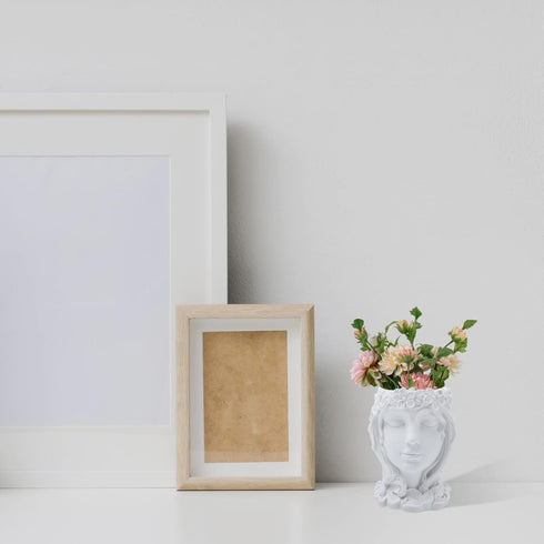 Face Flower Pot 1pc Resin Goddess Flower Pot Female Head Vase Face Head Planter Flower Pots Indoor Bonsai Planter Pot Roman Statue Goddess Statue ...