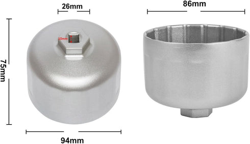 E-cowlboy 86mm 16 Flutes Oil Filter Wrench for BMW and Volvo, Silver...