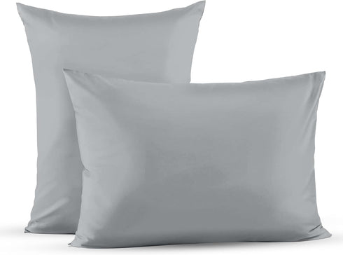 Superity Linen Pillow Cases Queen Size - Envelope Enclosure - 2 Pack - 100% Soft and Comfortable Premium Cotton - Grey...