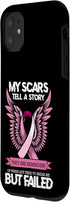 iPhone 11 My Scars Tell A Story Breast Cancer Awareness Supporter Case...