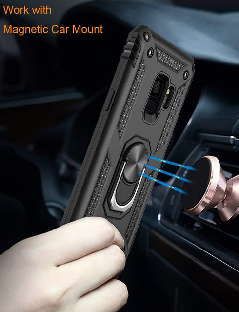 LUMARKE for Galaxy S9 Case,Pass 16ft. Drop Tested with Magnetic Ring Kickstand Compatible with Car Mount Holder,Military Grade Protective Phone Co...