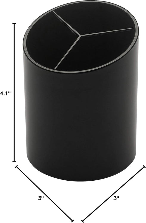 Manaloom Pen Holder, 3 Compartment Desktop Organizer - Pencil Cup, Perfect for Organizing Pens, Pencils, Home and Office - 2 Pack...