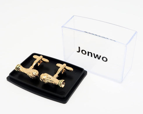 14K Gold Plated Football World Cup Tropy Cufflinks for Men In Gift Case Football Fan Men's Cuff Link for Wedding Shirt Party Business Regular Anni...