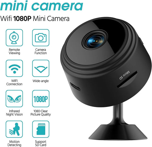 KFK Hidden Spy Camera,1080P Wireless Mini WiFi Nanny Cam Smart Home, Pet Dog Camera Indoor Outdoor Baby Camera 1080P Remote Portable,Secret House ...