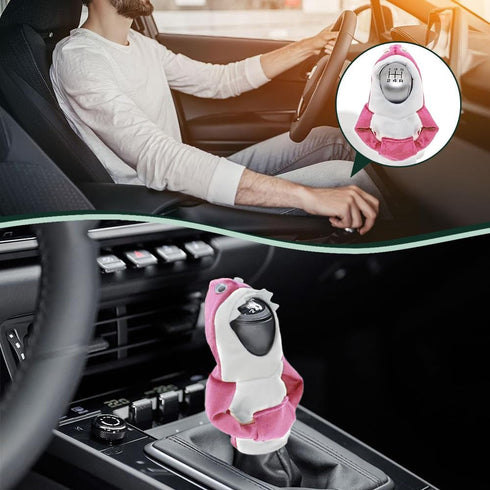 Car Gear Shift Cover, Car Shift Knob with Shark Hoodie, Winter Warm Hoodie Gear Shift Cover, Car Accessories and Decorations Cute Shift Knob Cover...