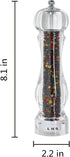 LHS Pepper Mill Grinder Salt Grinder Peppercorn Grinders with Adjustable Coarseness-Clear...