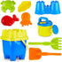 PREXTEX 10 Piece Beach Sand Toys Set for Kids - Bucket with Sifter, Shovel, Rake, Watering Can, 5 Animal and Castle Sand Molds for Kids & Toddlers...