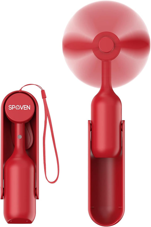 Portable Handheld Fan, Mini Foldable Hand Fan with USB Rechargeable Battery, Small Personal Pocket Fan for Girls, Women, Men, Outdoor, Travel(Red)...
