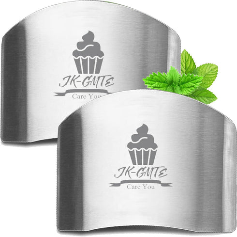 Finger Guards for Cutting, 2 Pcs Stainless Steel Finger Protector for Cutting Food, Knife Guard, Chopping Protector for Dicing and Slicing in Kitc...