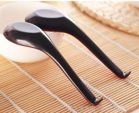 JapanBargain 4623, Chinese Soup Spoons with Hook Japanese Soup Spoons Wonton Soup Spoons Rice Spoons Pho Spoons Ramen Soup Spoons Dinner Spoons, B...